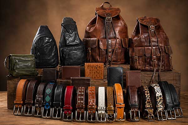 Artículos de piel Zapatería Chelu Variedad de complementos y accesorios de piel artesanal.